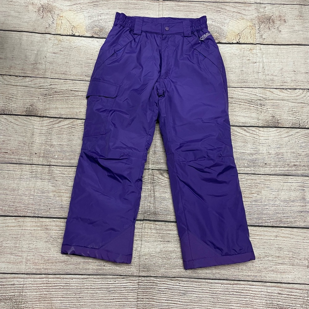 😍 Minus zero deep purple snow pants  with velcro pockets size 7/8 Small
